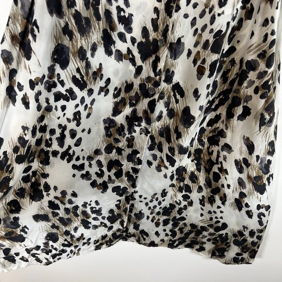 Equipment Femme Women's Silk Crepe Leopard Collared Shirt Sz XS Animal Print - Picture 4 of 9